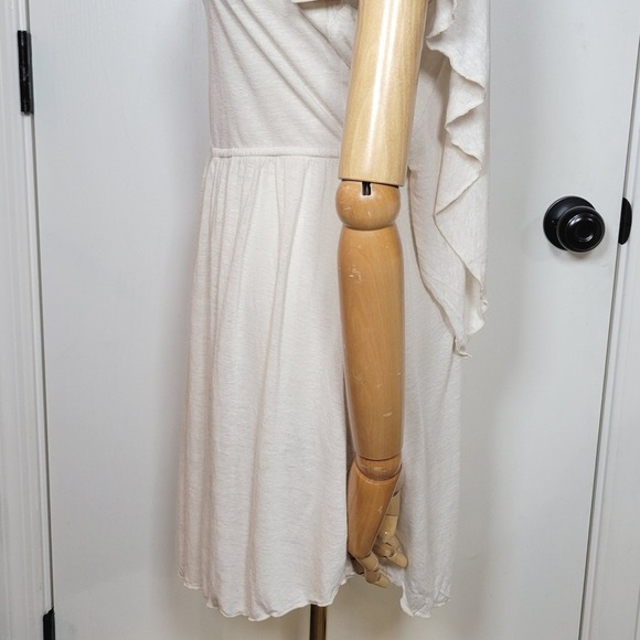 Free People Beach Linen Blend Mini Dress Size Small Flutter Back Detail Resort - Picture 5 of 11